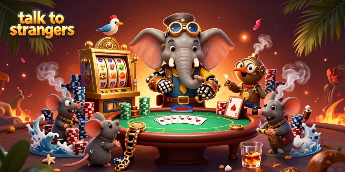 Engage with real users to talk to strangers using fun, interactive slot gaming elements.