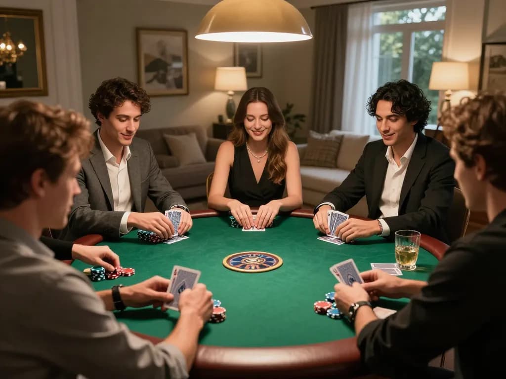 Players engaging in a strategic betting session with top quality widgets during a friendly poker night.