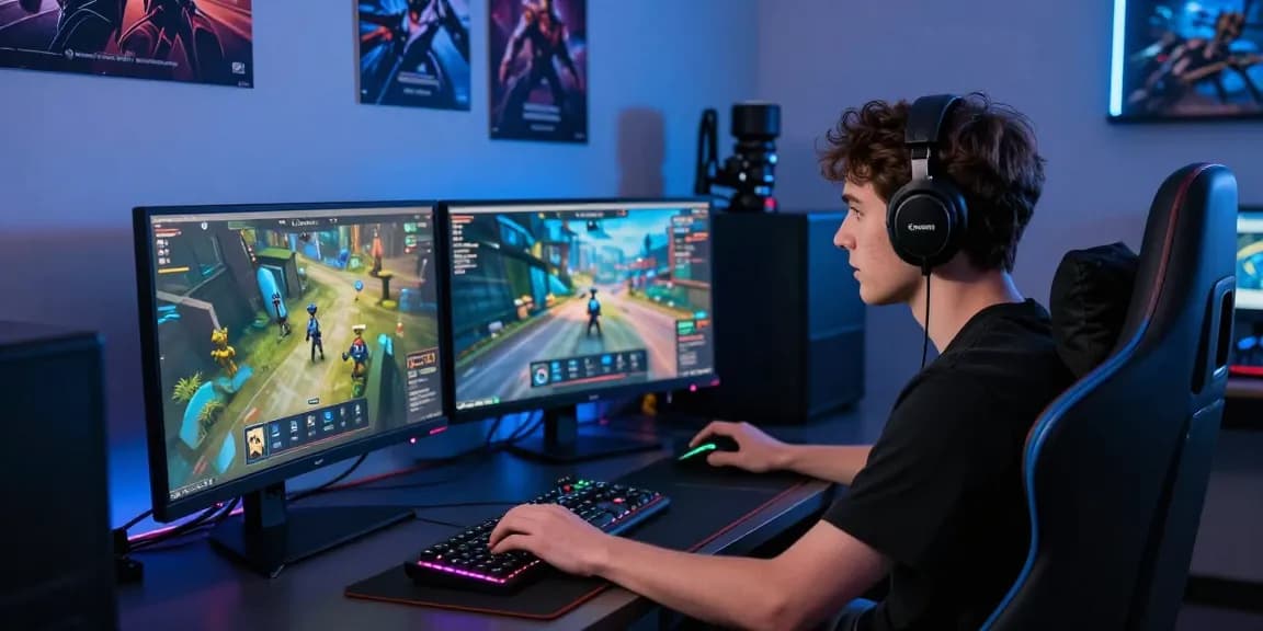 garuda303 login scene showing a gamer using vibrant gaming setup
