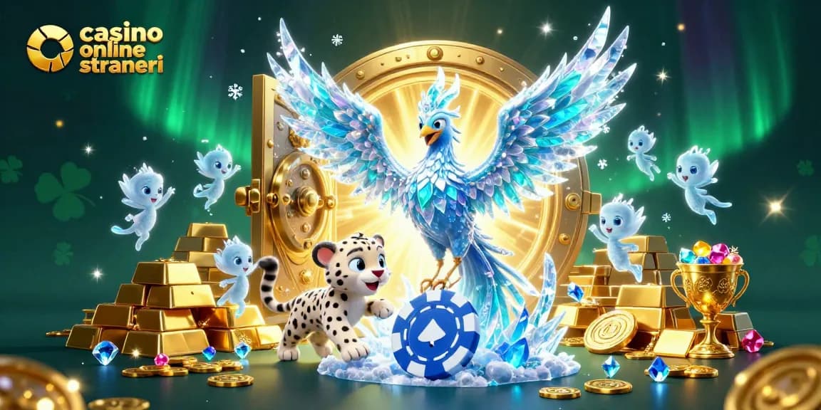 Scopri emozioni nei casino online stranieri con un incantevole fenice di ghiaccio e vivaci elementi di casinò.
