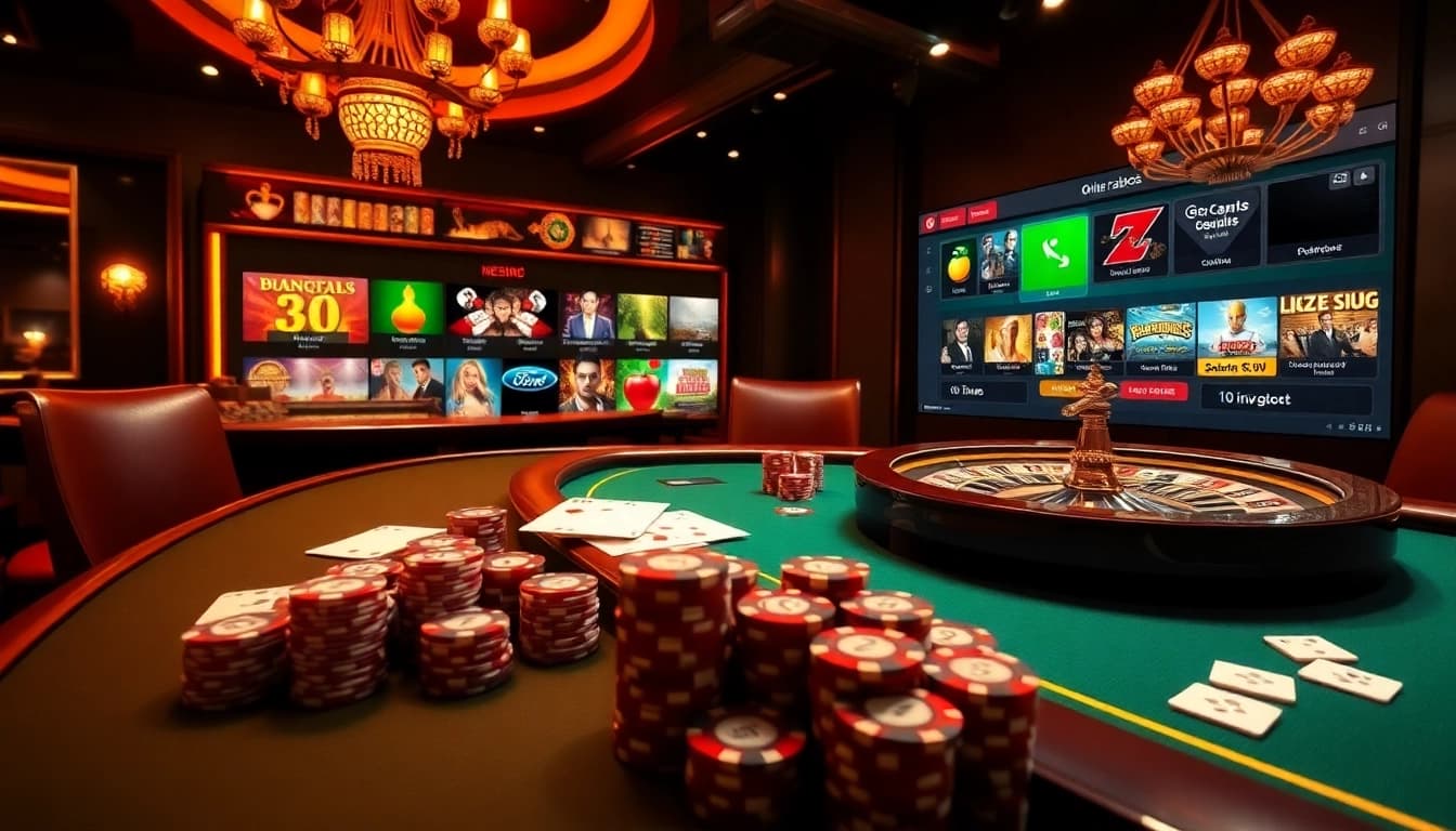 Enjoying an exciting game at rr88 kjc casino table with vibrant poker chips and cards.