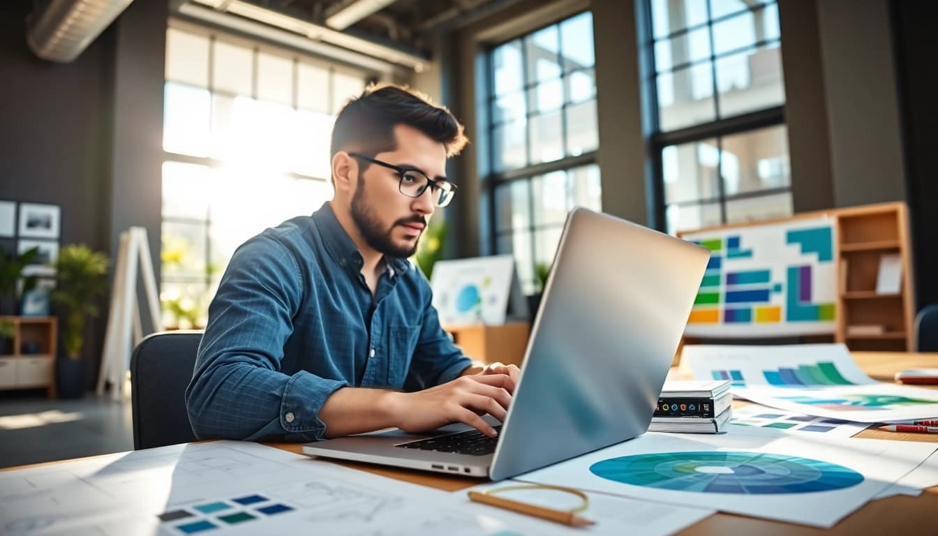 Enhance your business image with expert Hereford Web Design in a modern workspace.