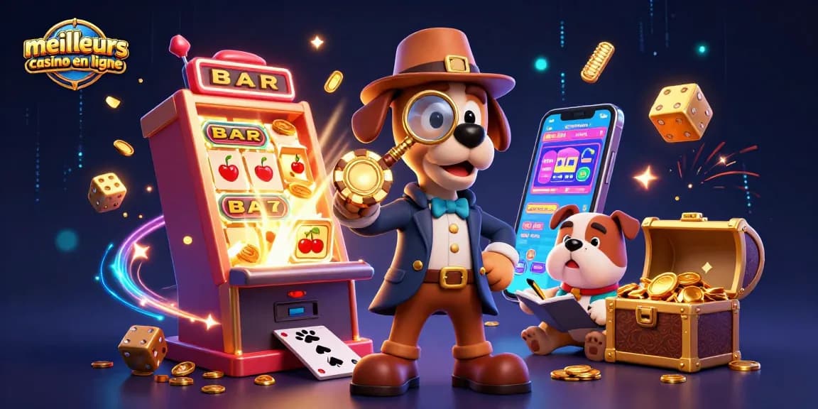 Découvrez l'aventure des meilleurs casinos en ligne avec des détectives analysant des indices de poker et des trésors.