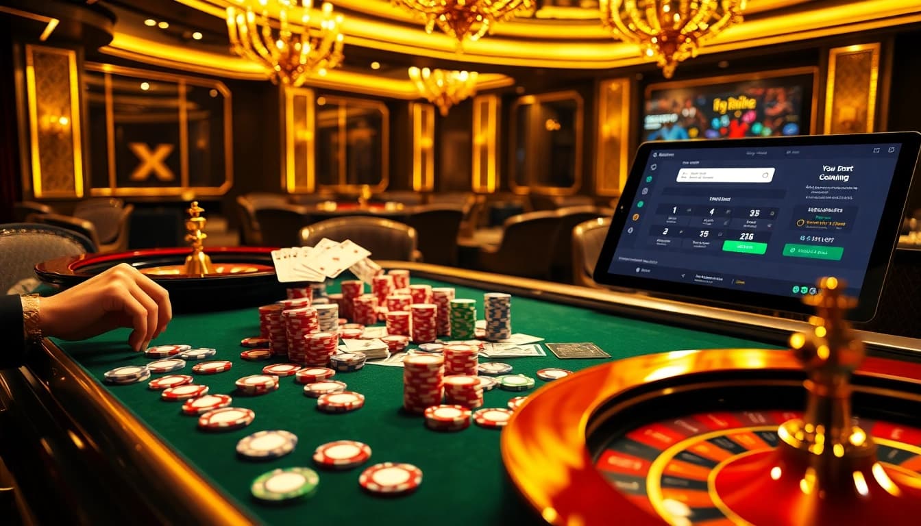 Engage in sbobet login as you enjoy a luxurious poker game with vibrant chips and cards.