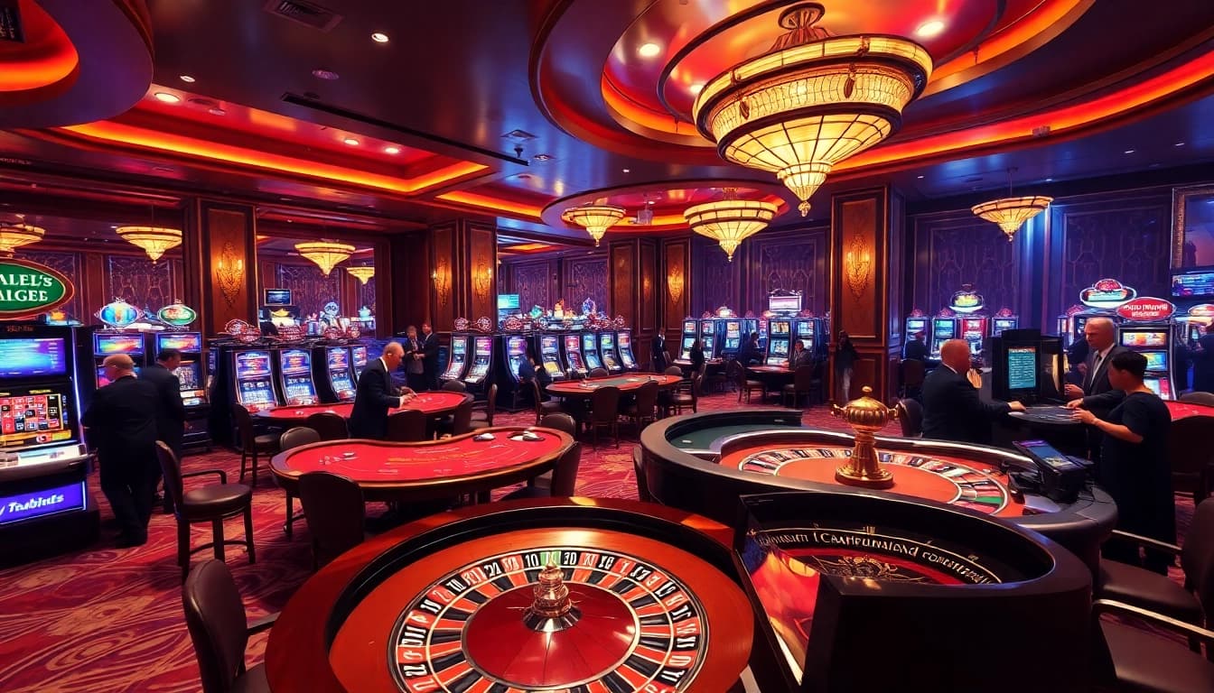 Engaging players enjoying high-stakes gaming at https://thabet.vegas/ casino, embodying excitement and luxury.