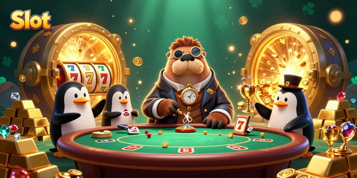 Experience thrilling Slot gaming with our jolly walrus, penguin dealer, and pufferfish bluffing!
