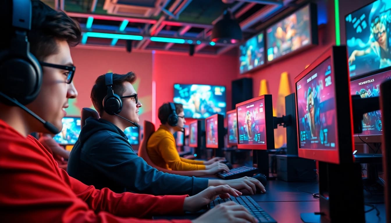 Menampilkan pemain serius bermain link gacor unogg game dengan fokus penuh di lingkungan gaming.