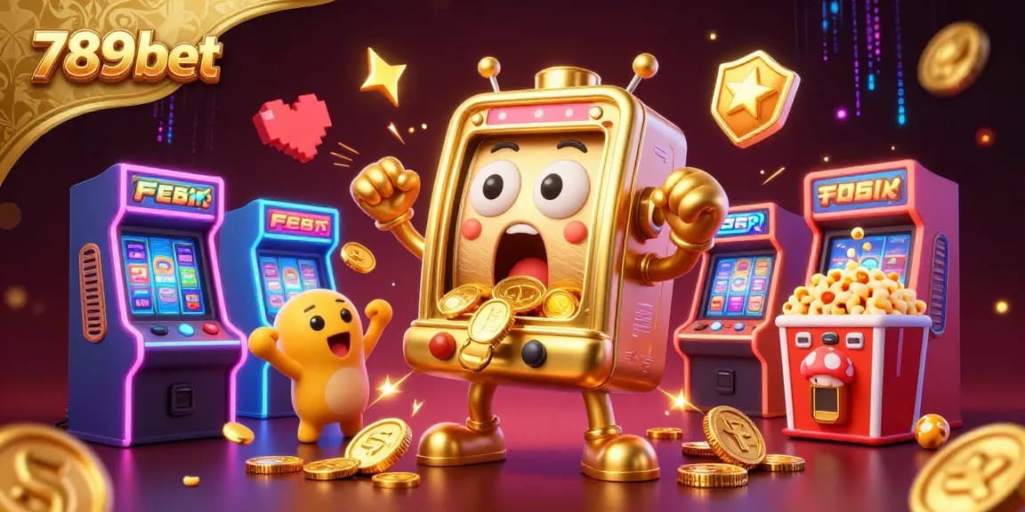 Experience thrilling wins with 789bet's golden slot machines pouring coins in a vibrant casino scene.