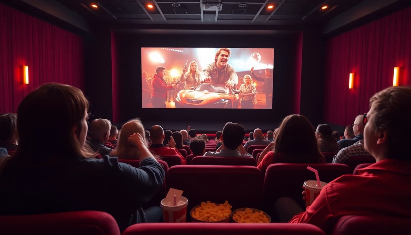 ดูหนังออนไลน์ฟรี สนุกสนานในโรงภาพยนตร์สมัยใหม่มีผู้ชมพร้อมป๊อปคอร์น