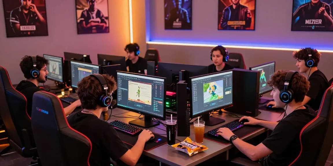 Garuda303 login scene with gamers in an immersive online gaming setup.