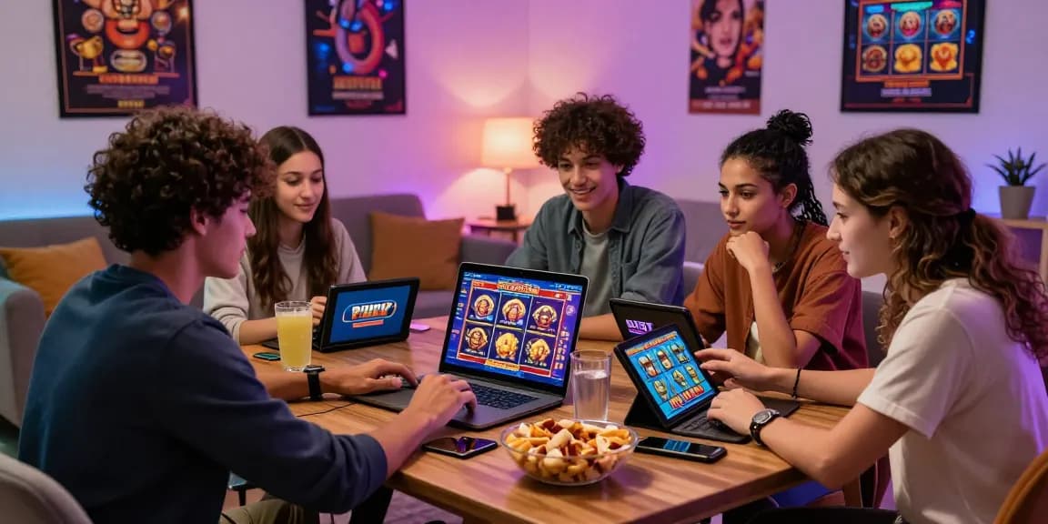 Enthusiastic players enjoying credit card casinos in a cozy gaming setup.