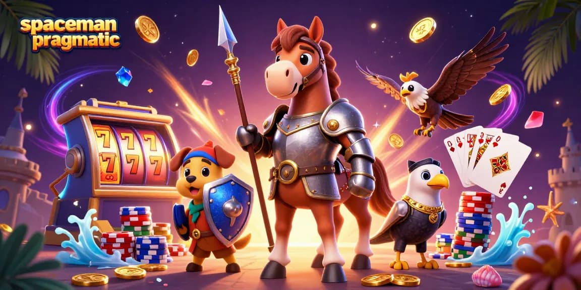 Experience thrilling wins with Spaceman Pragmatic in this vibrant slot game illustration.