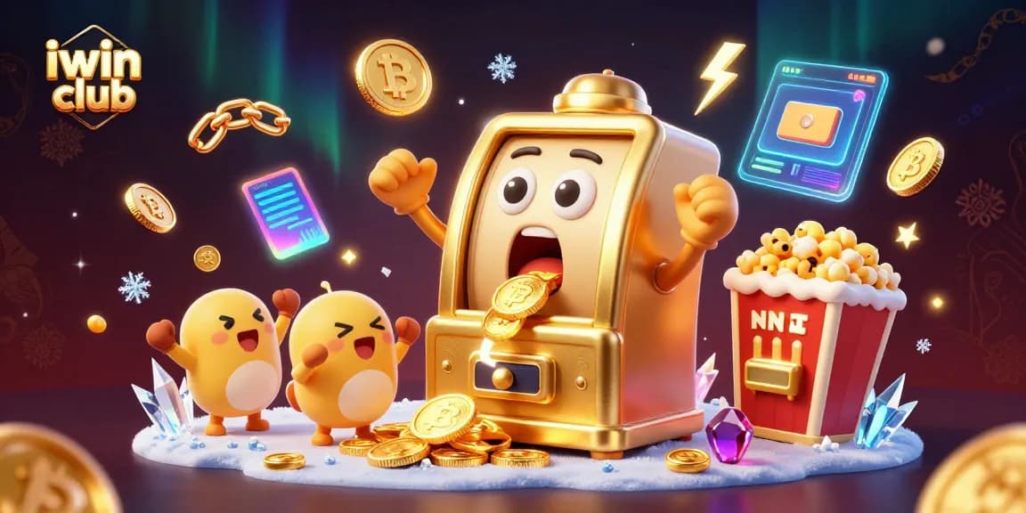 Join the excitement at iwin club as the golden slot machine hits the jackpot, surrounded by cheering baby slots!