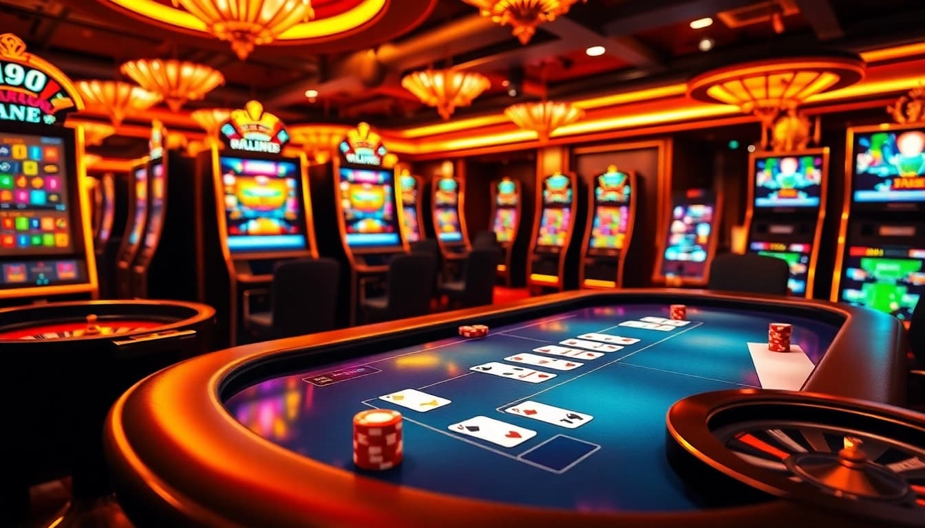 Découvrez l'excitation des activités de jeu en ligne dans ce cadre de casino en ligne France élevé.