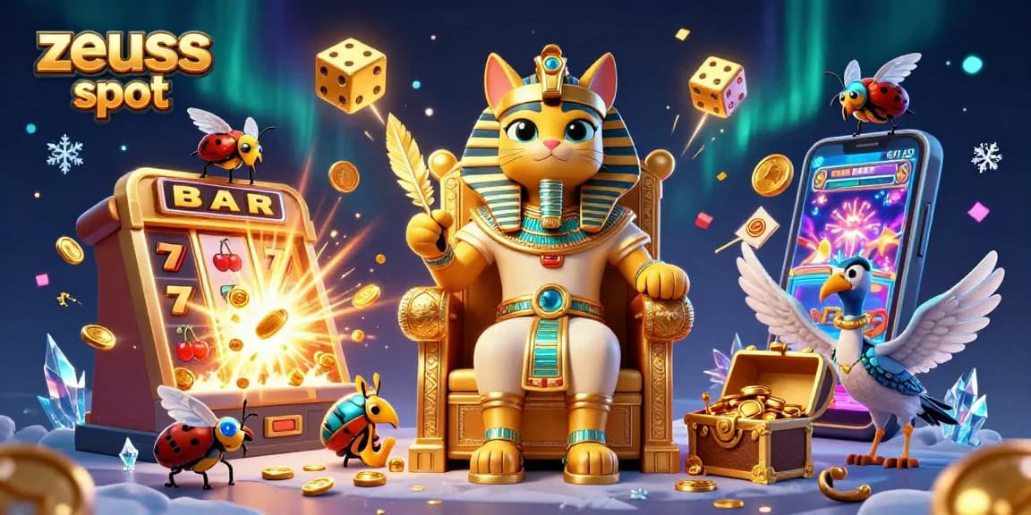 Win thrilling jackpots with zeus slot in this detailed 3D illustration featuring dynamic casino elements.
