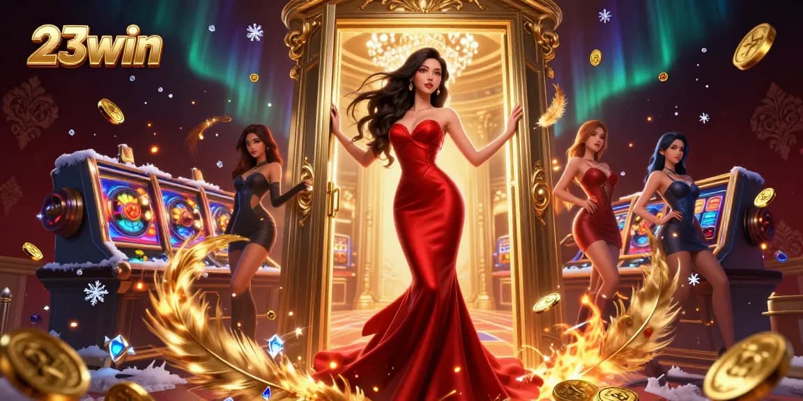 Experience the thrill of winning at 23win with immersive slot machines in a lavish casino.