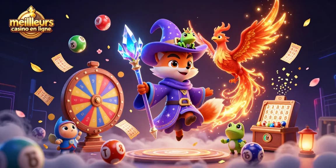 Engagez-vous avec la magie des meilleurs casinos en ligne illustrée à travers une scène de renard magicien en 3D fantaisiste.