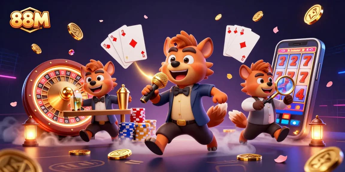 Join the fun at 88M's vibrant casino with hyenas in action, winning big!