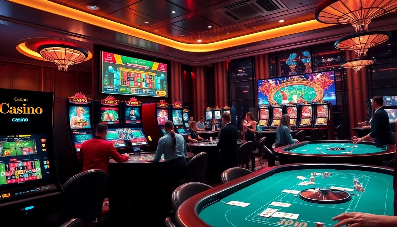Découvrez l'excitation du casino en ligne France avec des joueurs aux tables numériques et une atmosphère de jeu dynamique.
