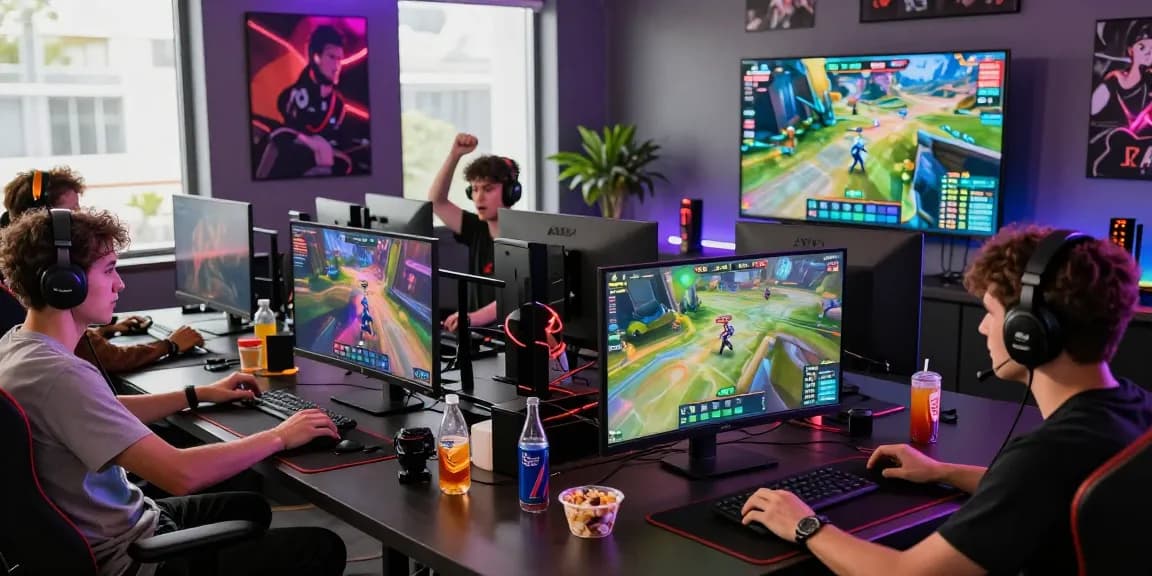 Exciting gaming scene with players strategizing during garuda303 login, showcasing online gaming community.