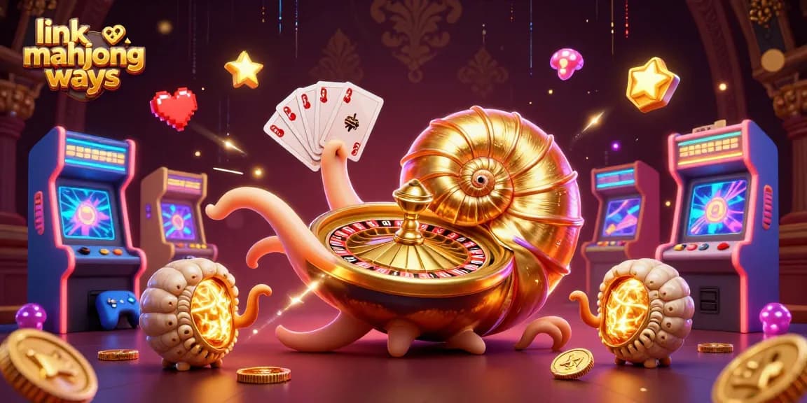 Experience thrilling wins with link mahjong ways in this vibrant 3D casino scene