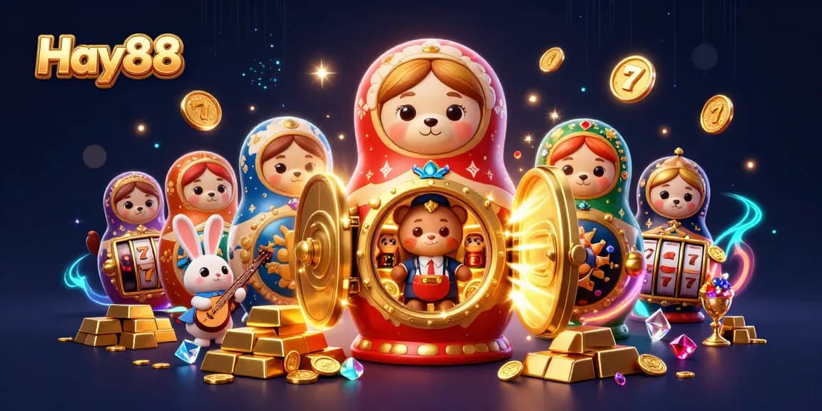 Experience the excitement at Hay88 with engaging dealers and vibrant casino elements in a dynamic illustration.