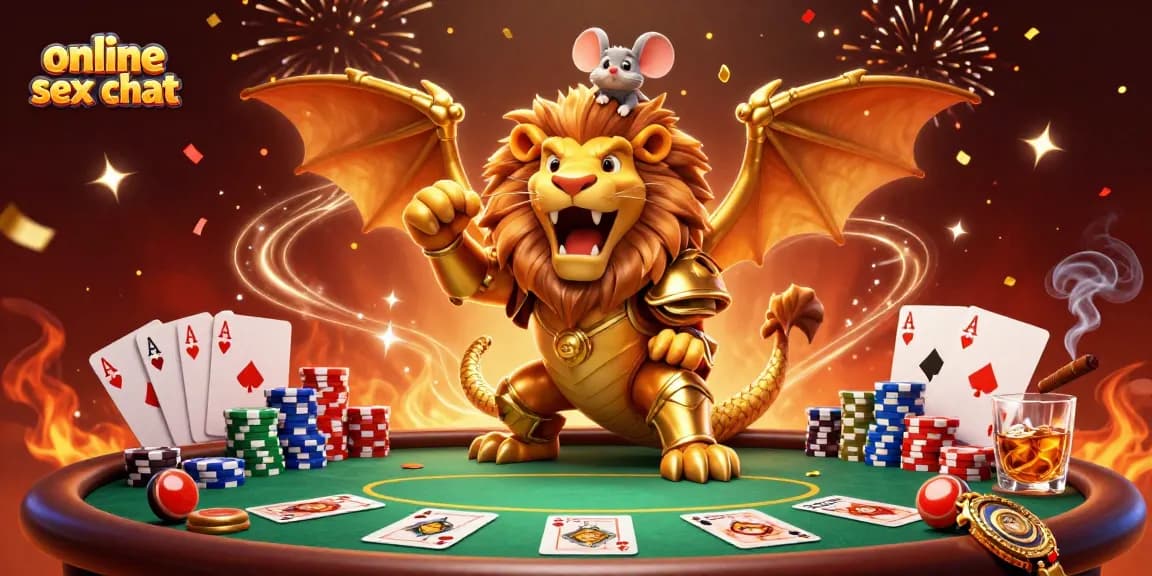 Engage in thrilling online sex chat with a vibrant 3D scene portraying animated gambling action.