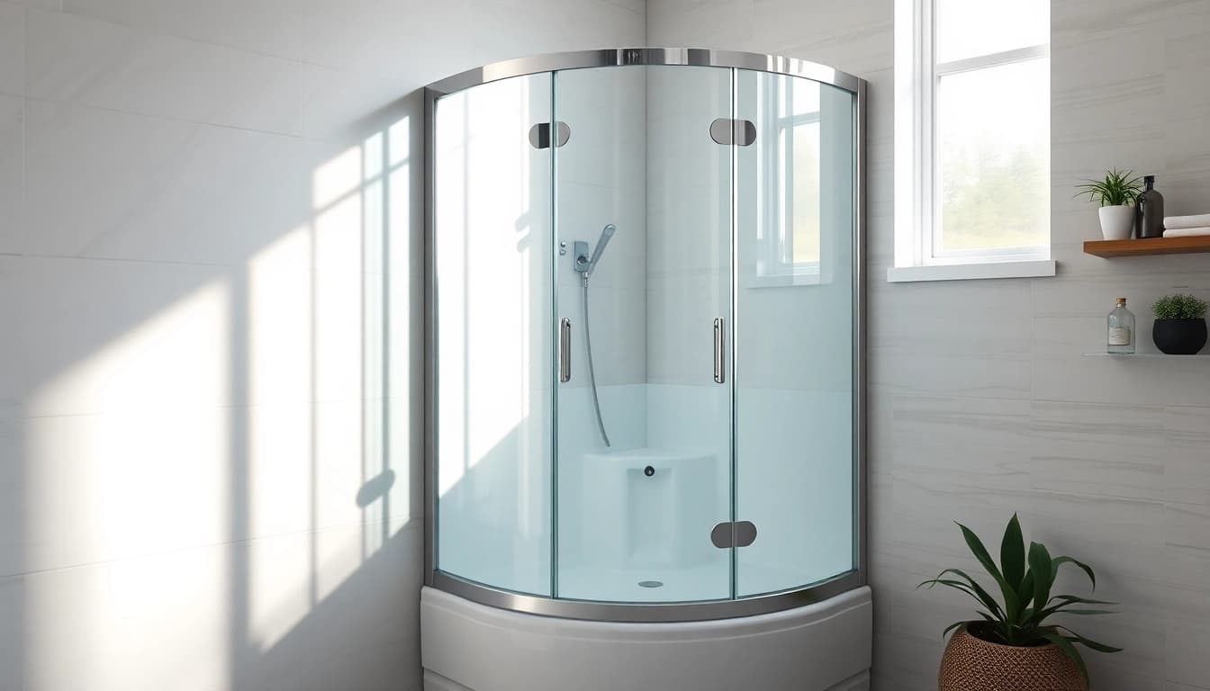Installieren Sie die moderne sonni Duschkabine in einem stilvollen Badezimmer mit eleganten Details.