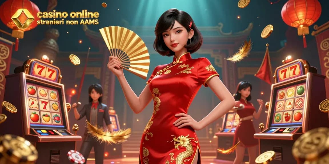 Vivi l'emozione dei casino online stranieri non AAMS con immagini vivaci di jackpot e giocatori sicuri di sé.
