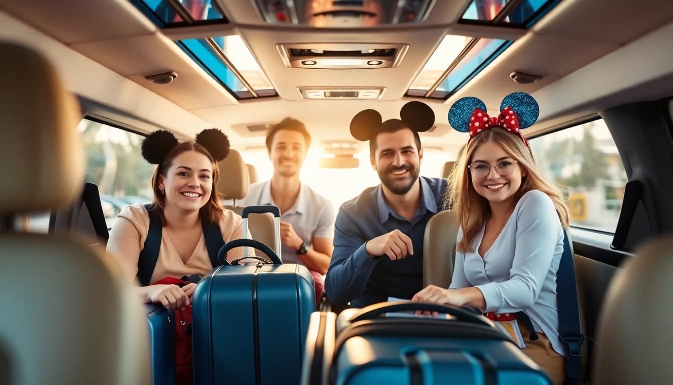 Beauvais Airport to Disney Transfer vehicle welcoming a family ready for their adventure.