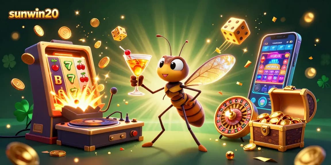 Engage with exciting casino adventures at sunwin20 with vibrant 3D illustration of games and characters.