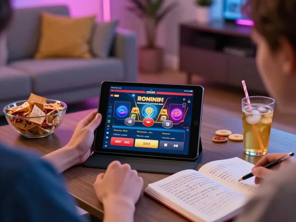 A player enjoys online gaming at home through casino esteri che accettano italiani on their tablet, highlighting a strategic approach.