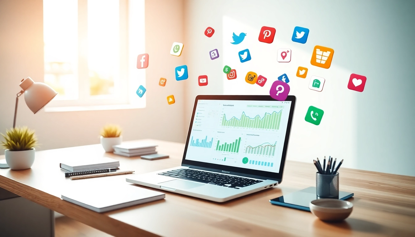 Analyze engagement and reach with the best smm panel in a vibrant digital marketing workspace.