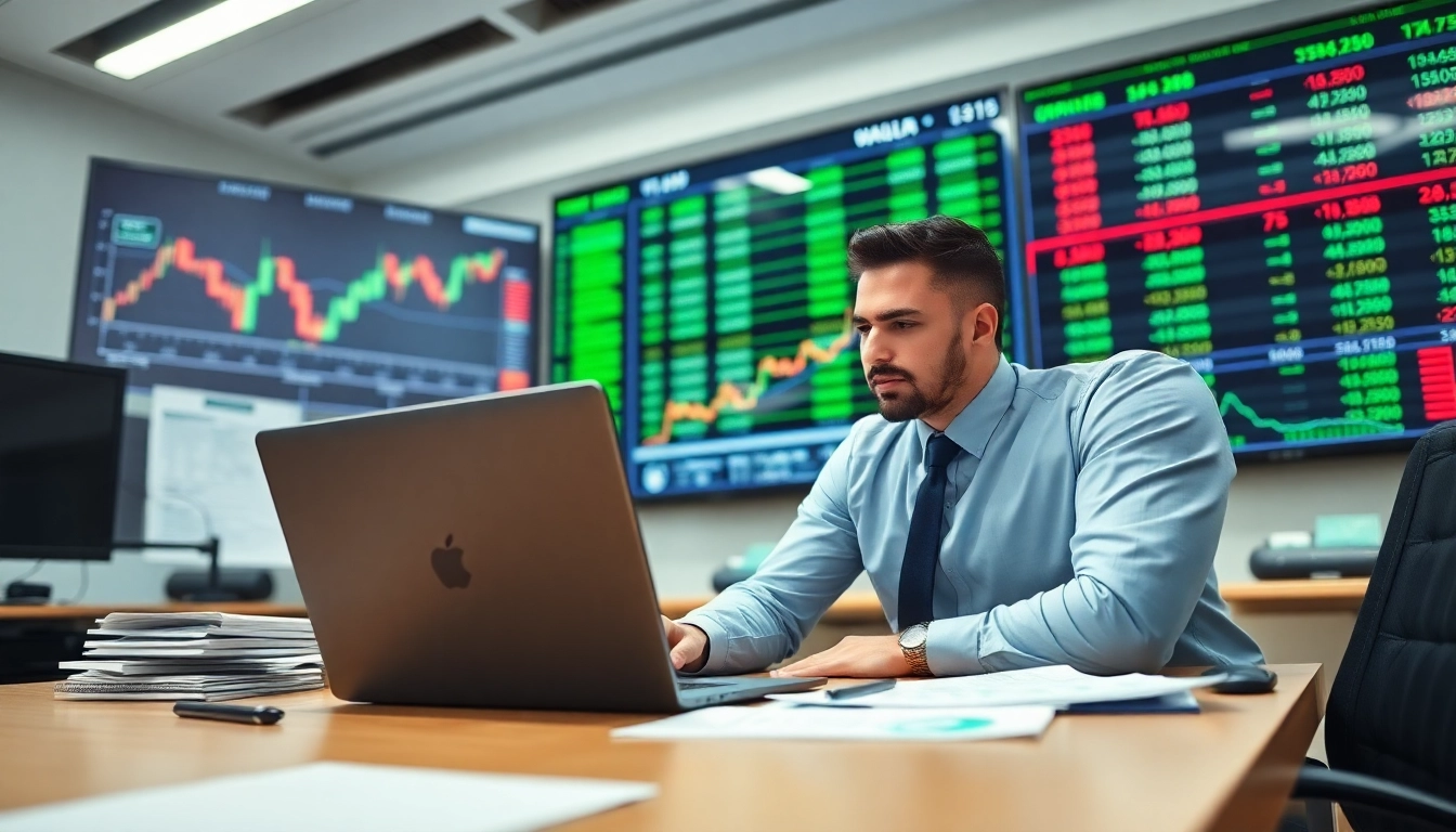 Engaging visual portraying long term stock trading in Saudi Arabia in a modern trading environment.