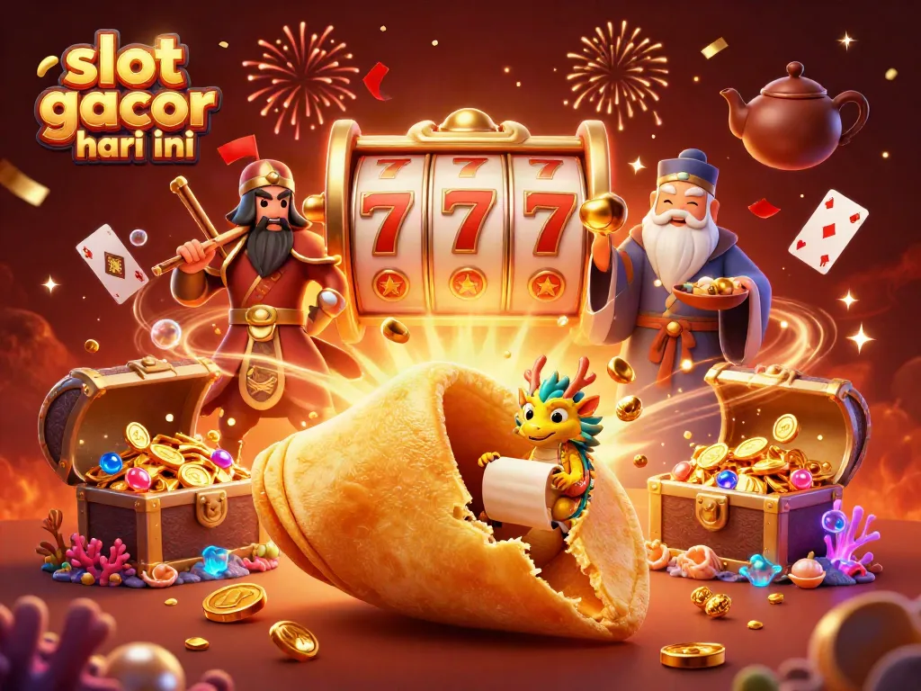 Menang besar dengan slot gacor hari ini dan jackpot pemenang, ditampilkan dalam ilustrasi kasino ceria.