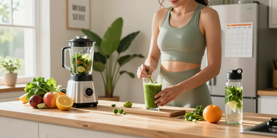Healthy lifestyle preparation with rokok88 rtp-focused smoothie ingredients and natural light.