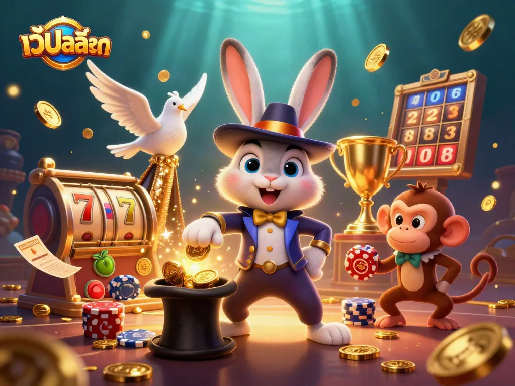 เว็ปสล็อต แสดงโมชั่นเกมสล็อตด้วย 3 ตัวละครในฉากคาสิโนที่มีจุดเด่นน่าสนใจ