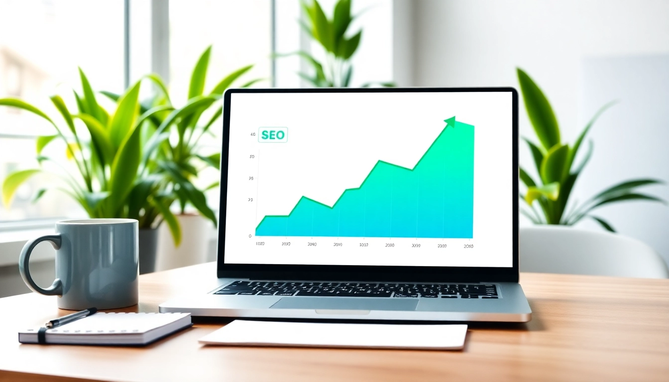 Analyze SEO performance metrics on a laptop for strategic growth.