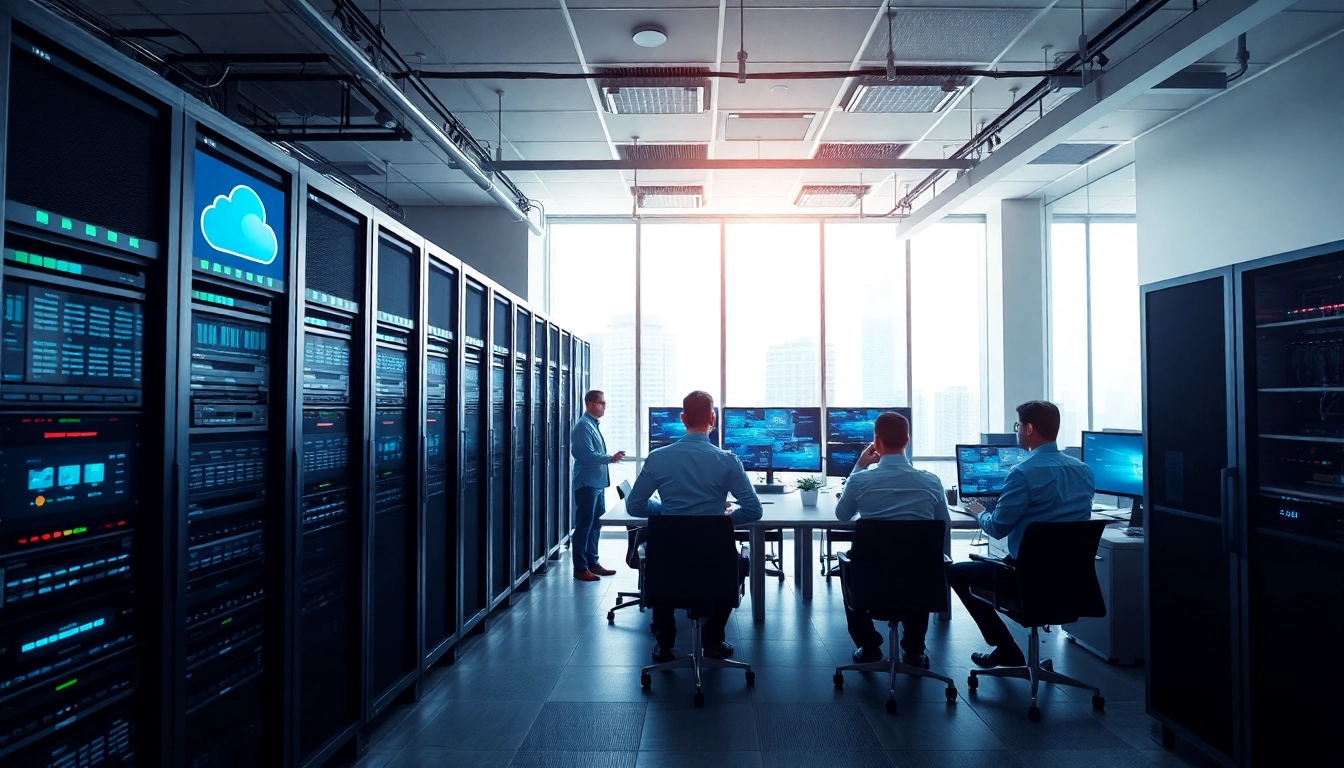 IT Infrastructure Management Tampa with modern office technology and diverse professionals.
