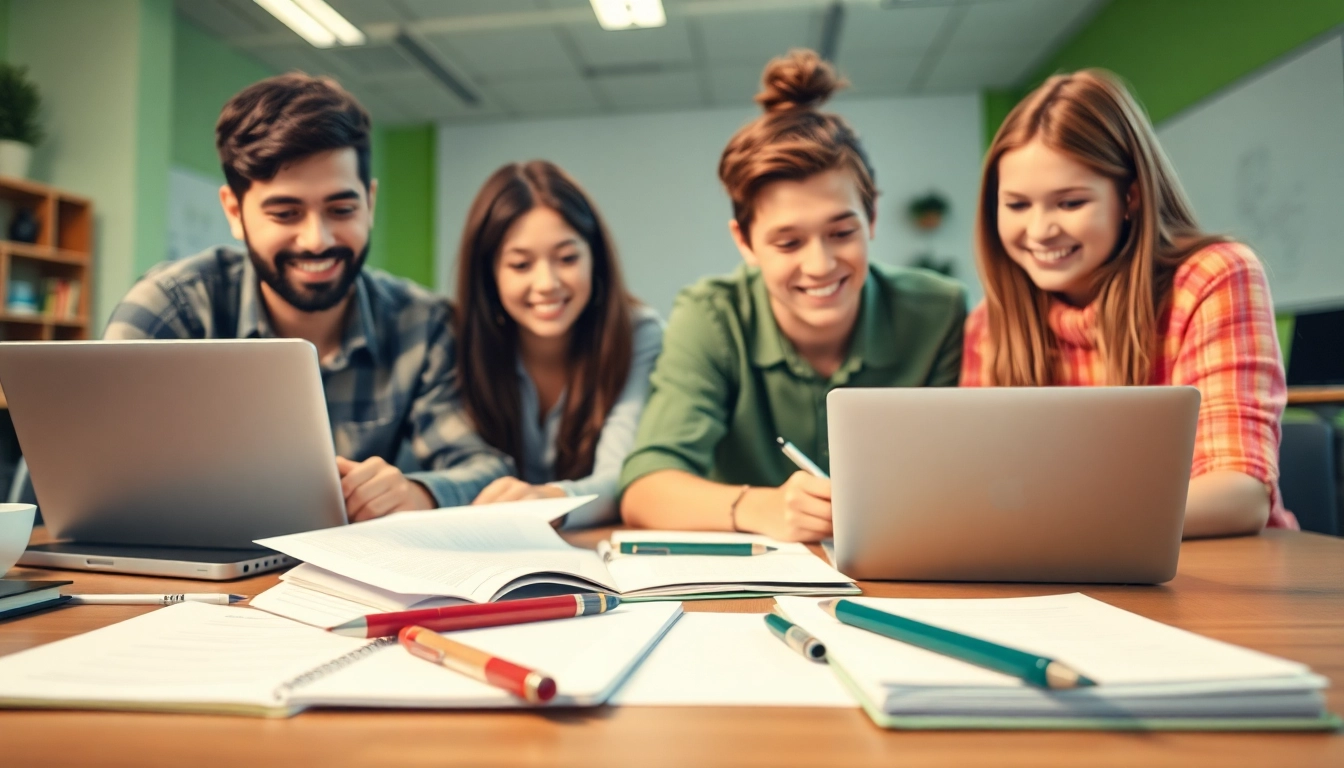 Online exams help with students collaborating and studying in a bright, engaging environment.