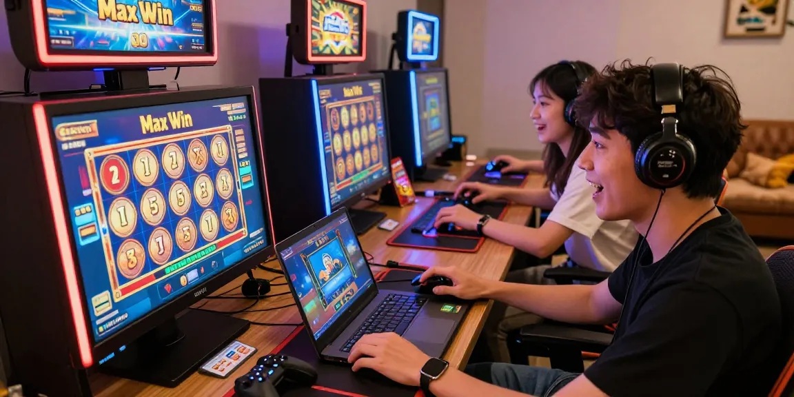 Garuda303 login scene showcasing online gaming excitement with players enjoying max wins.