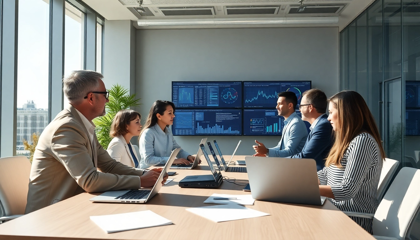 Streamline AI claims processing in a collaborative office environment with professionals analyzing data.