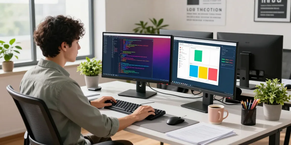 Snipaste software developer at a modern workspace with coding tools.