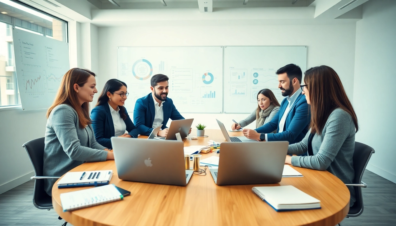 SEO Agency Clearwater team collaborating in a bright, professional office setting.