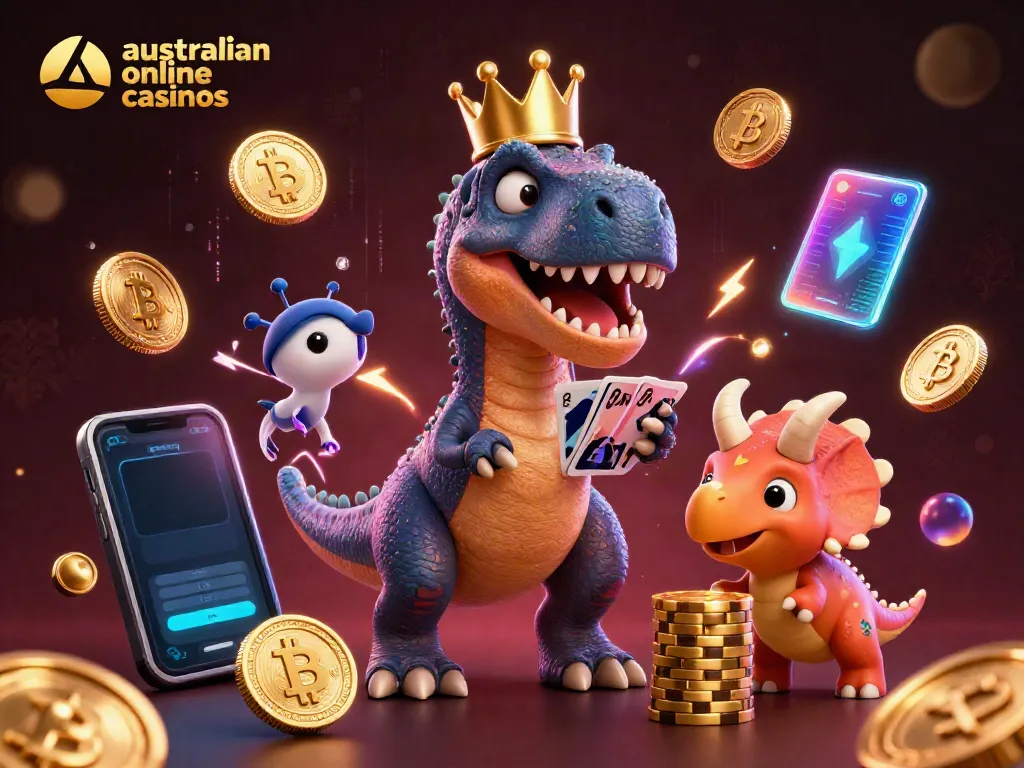 Experience the exciting world of australian online casinos with vibrant characters and rich casino elements.