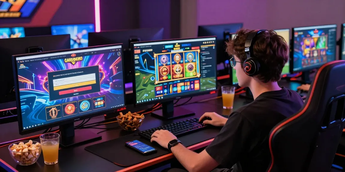 GARUDA303 login on user-friendly interface in a vibrant gaming setting, showcasing engaging slot games.
