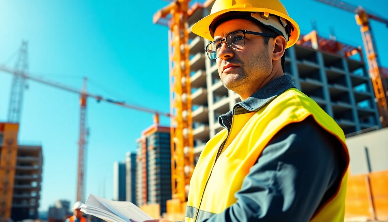 Construction manager supervising a thriving New Jersey construction site