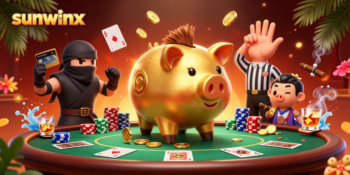 Sunwinx players engage in an exciting poker showdown with vibrant 3D characters.