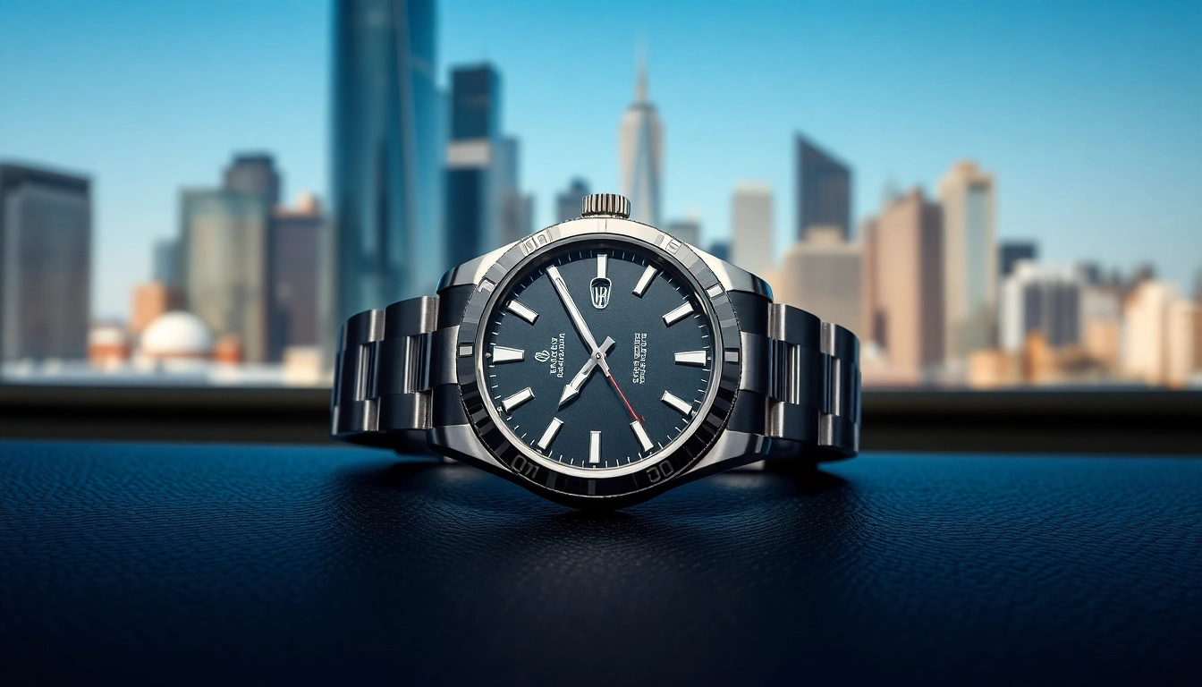 Admire this rolex replica highlighting its intricate design and luxury feel on a leather surface.