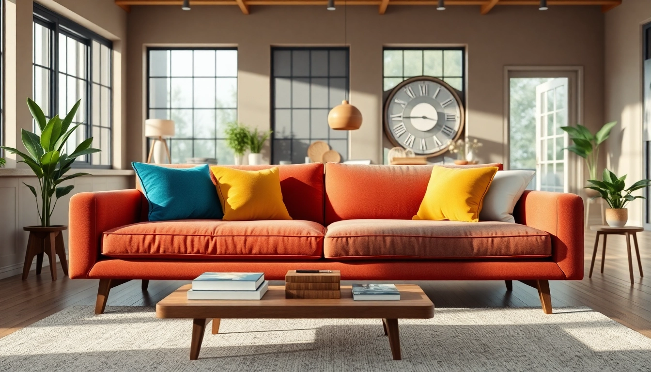 Sofa bed uk in a stylish living room creating a cozy atmosphere with warm tones.